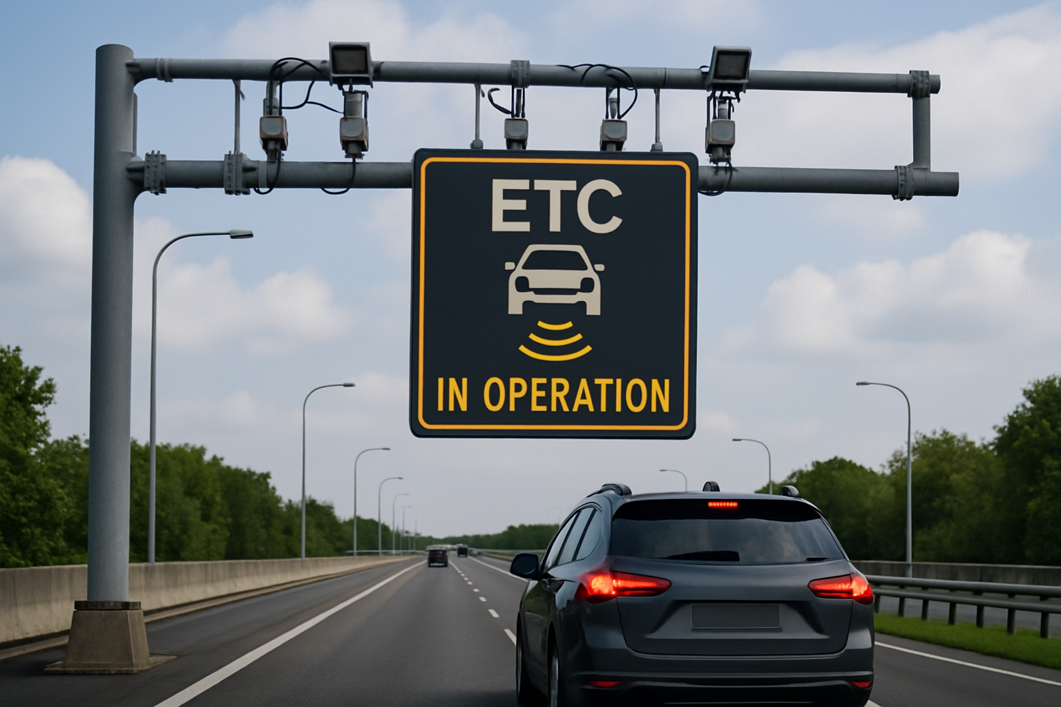Electronic toll collection system in operation